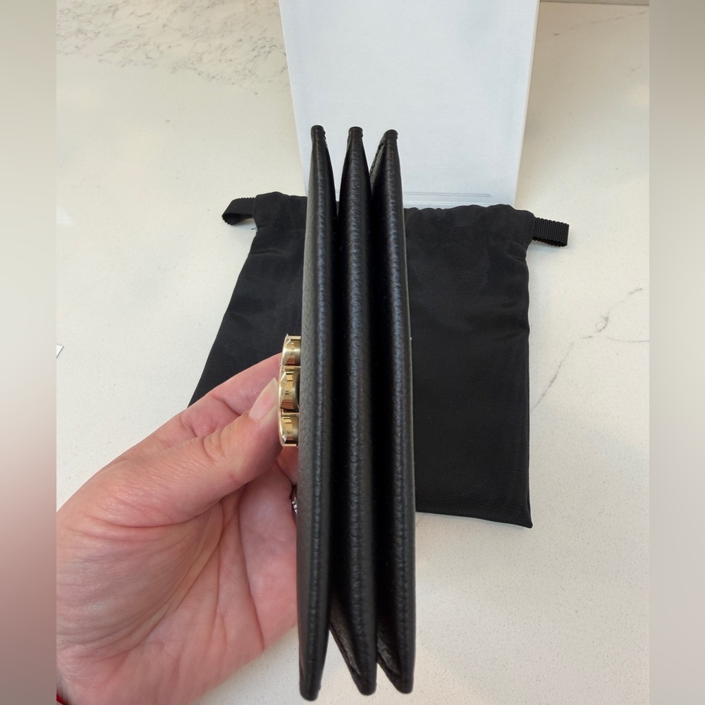 Brand New CELINE Accordion Nino Card Holder with Black Leather Gold Hardware - Picture 4 of 16